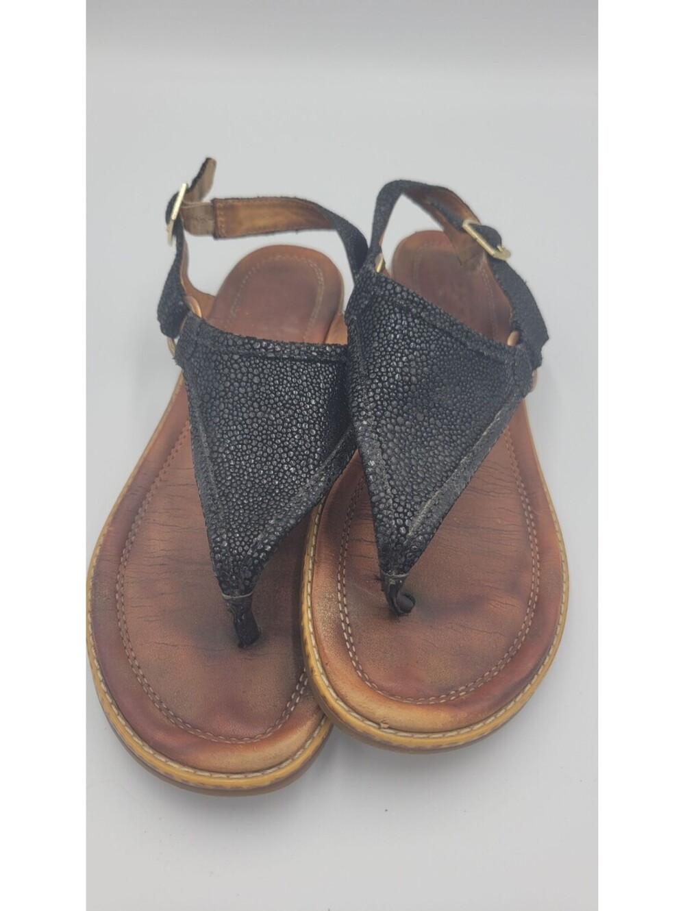 Sperry Women's Black Leather Upper Sandals Size 9M